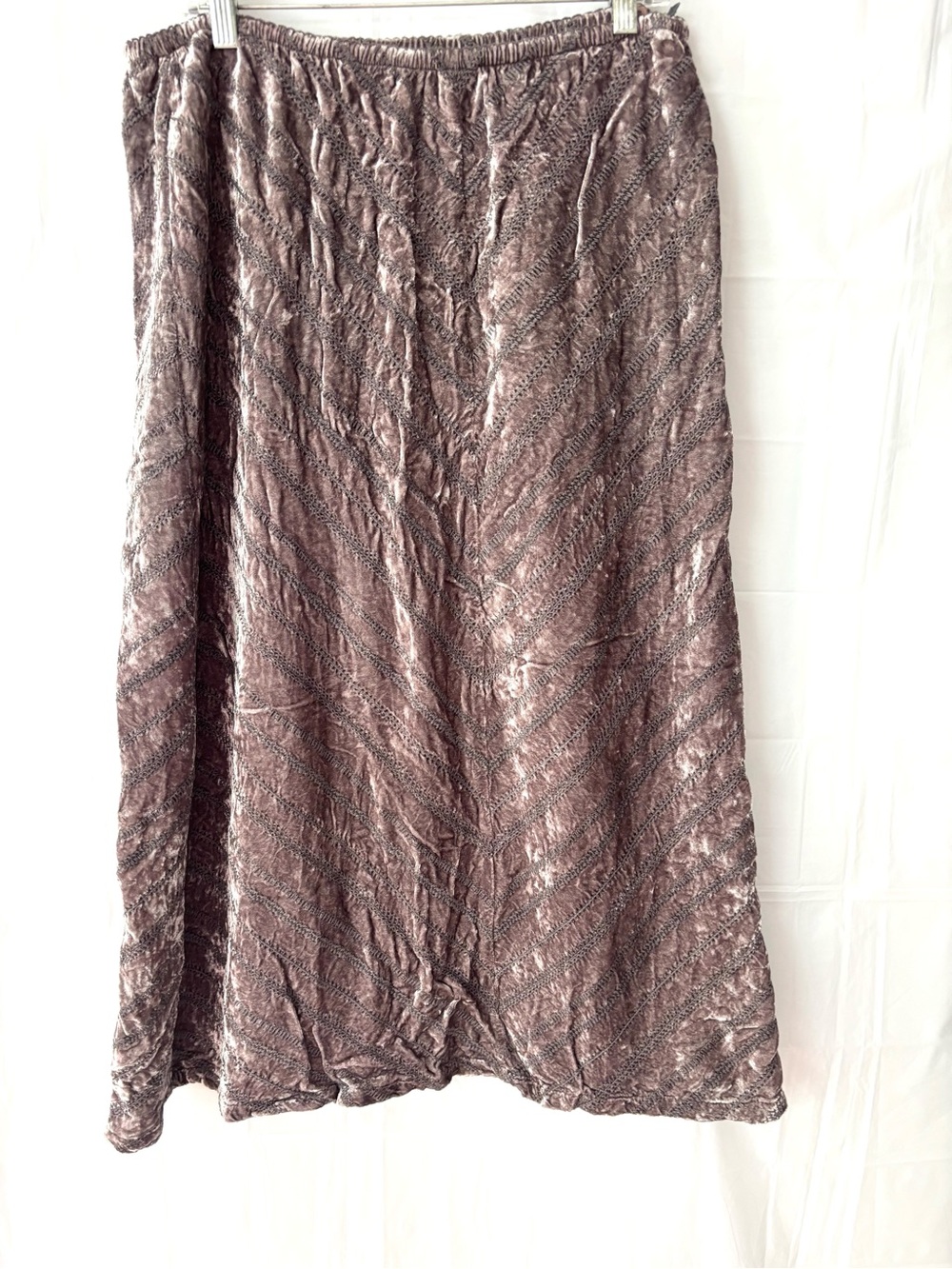 NWOT J. Jill Dusty Mauve Crushed Velvet Maxi Skirt SZ 16